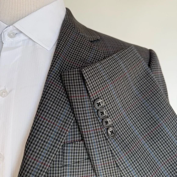 Joseph Abboud Sport Coat Blazer Men's Size‎ 42R Wool Plaid READ